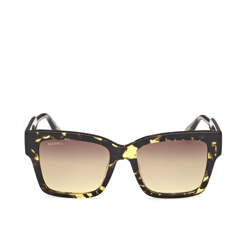 Max &amp; Co Tortoise-shell rectangular sunglasses with oversized thick acetate frame, square gradient lenses, visible logo