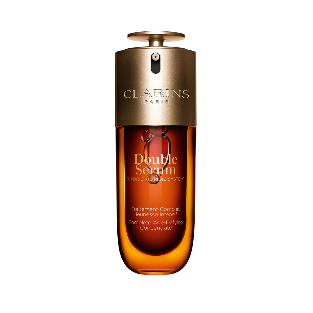 Dual-phase 75 ml anti‑ageing serum bottle with pump, two separated phases