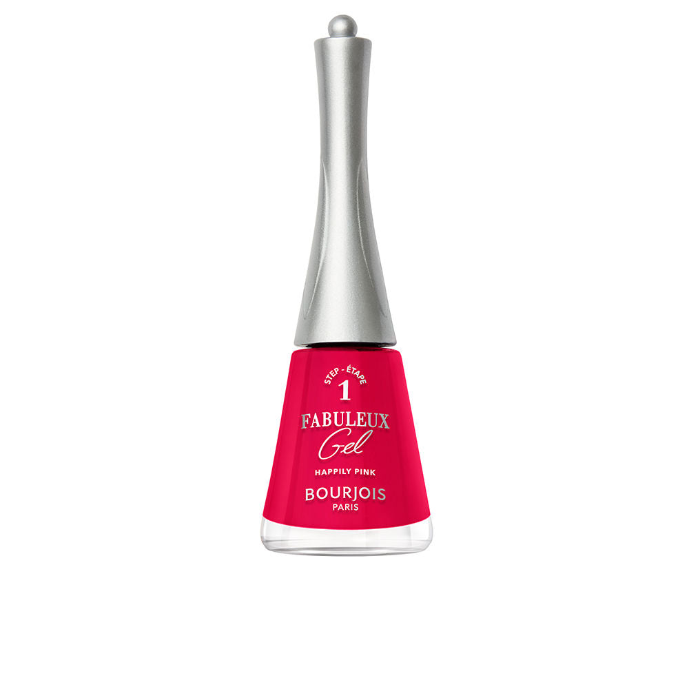9 ml pink gel-effect nail polish with wide panoramic brush, glossy finish