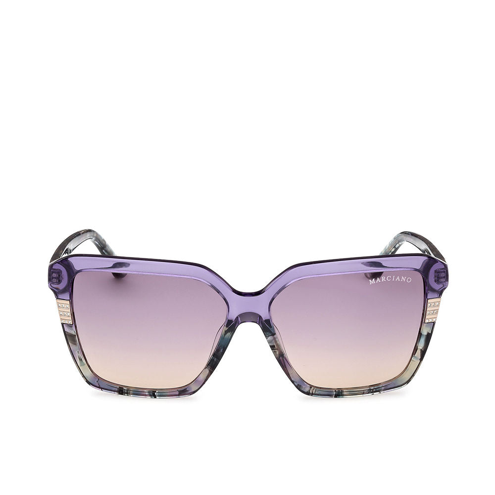 Lilac-pink square acetate sunglasses with 58 mm lenses and 140 mm temples
