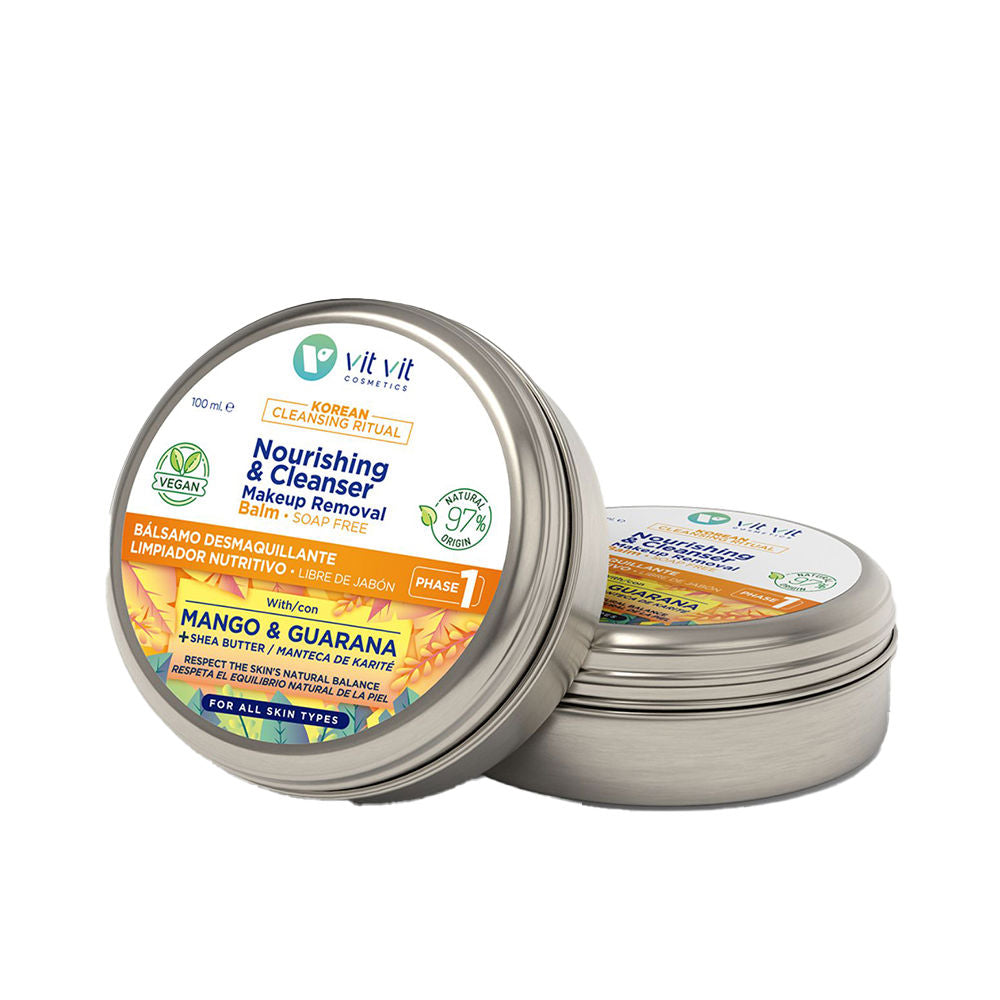 Diet Esthetic Round metal jar with screw lid, multicolor label (silver, white, orange, blue, green, yellow) showing text and graphics.