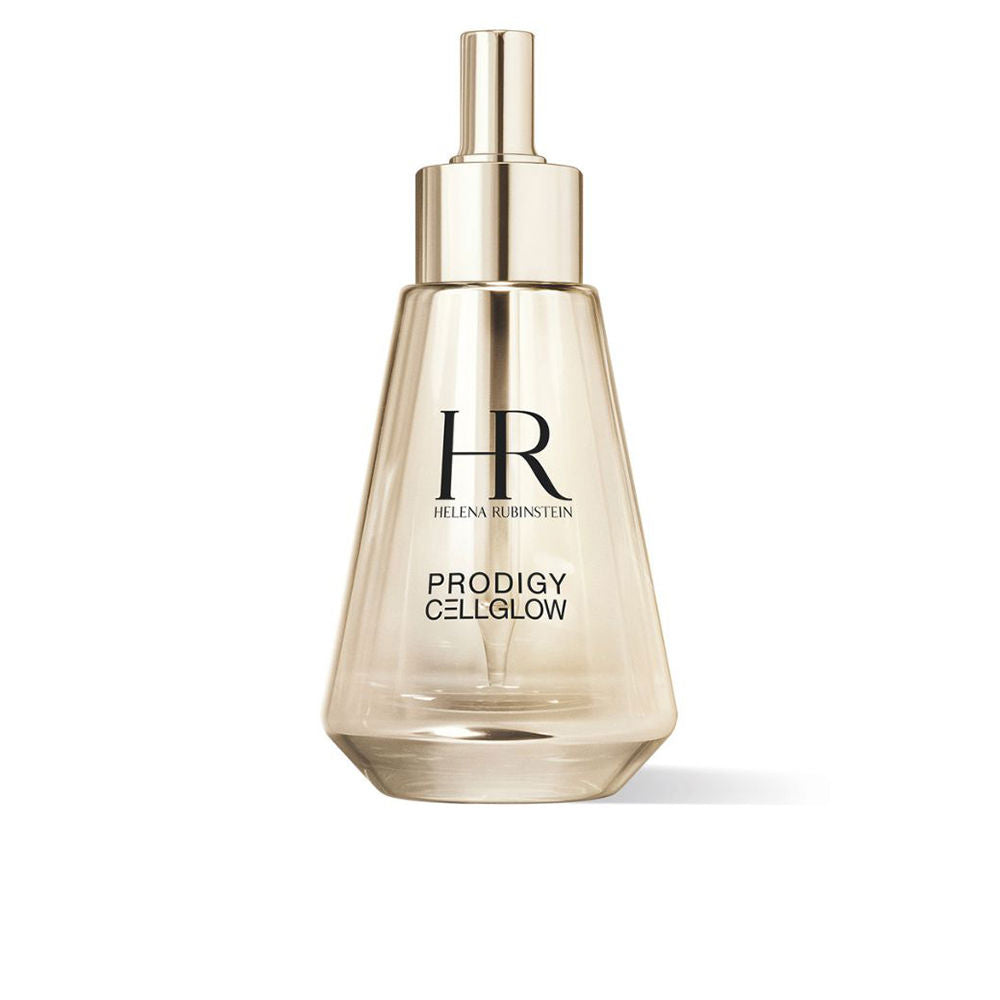 Helena Rubinstein Gold transparent plastic serum bottle with pump dispenser, luxury finish and minimalist label