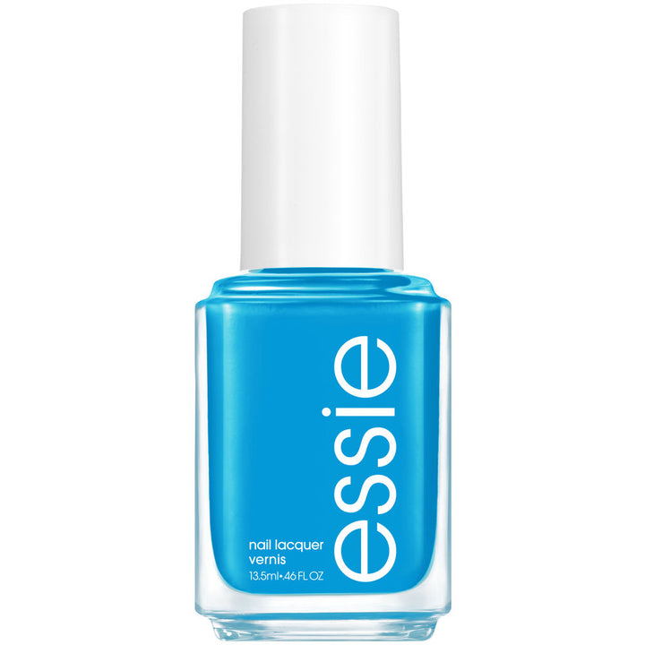 Turquoise high-shine nail lacquer in 13.5 ml bottle with wide brush