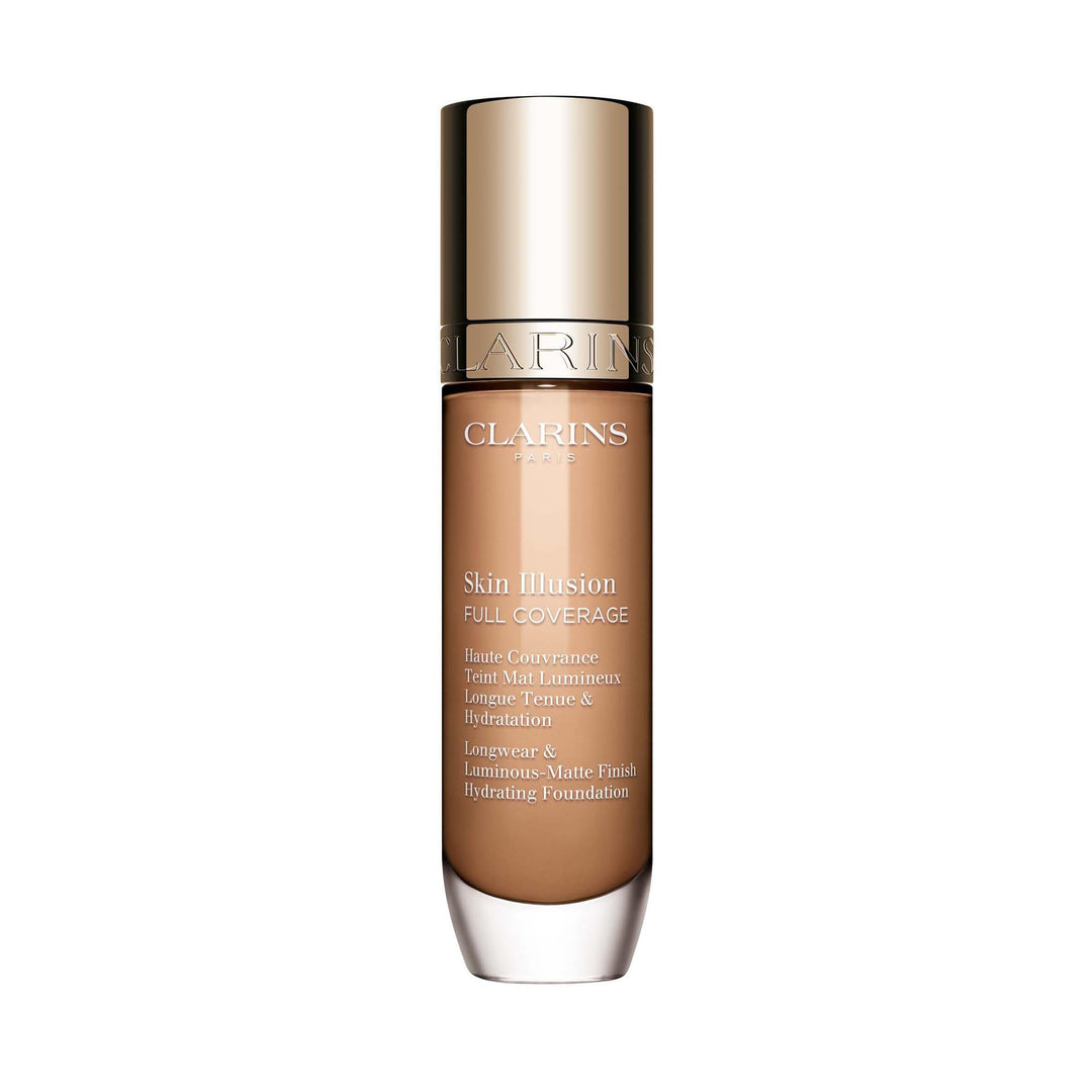 30 ml pump foundation bottle, full-coverage, lightweight satin finish