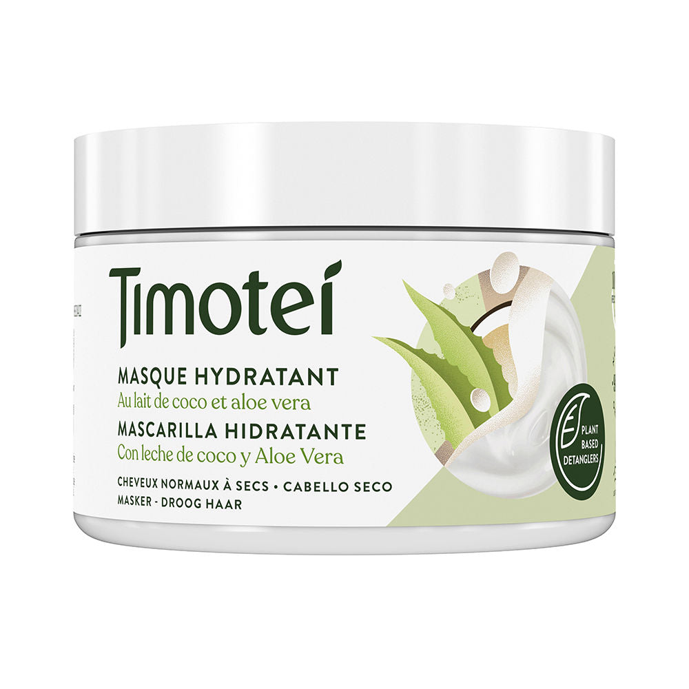 300 ml tube of coconut hair mask with aloe, creamy texture