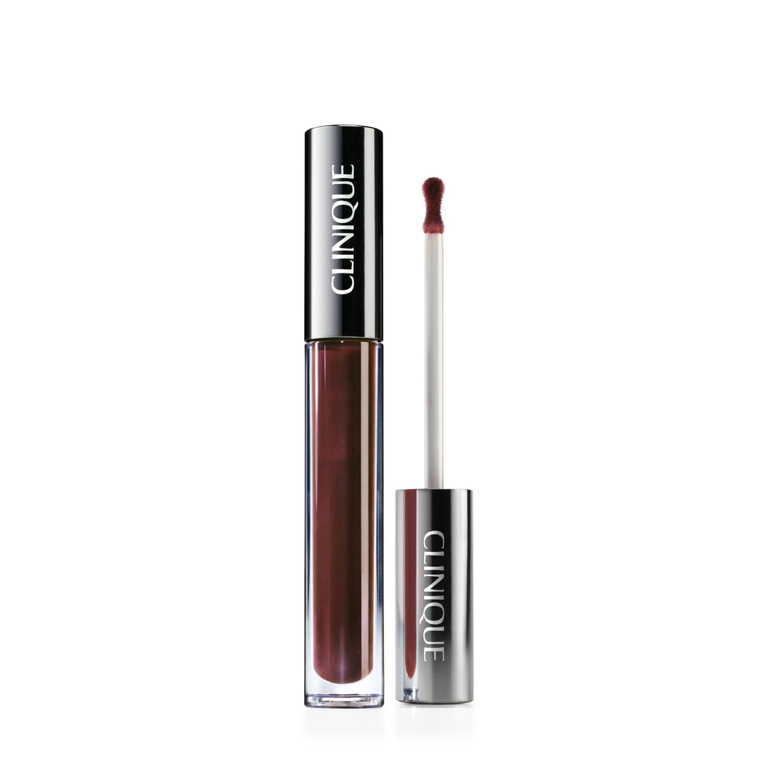 Clinique gloss tube with hourglass applicator, sheer pink-tinted shine, clear wand and cap