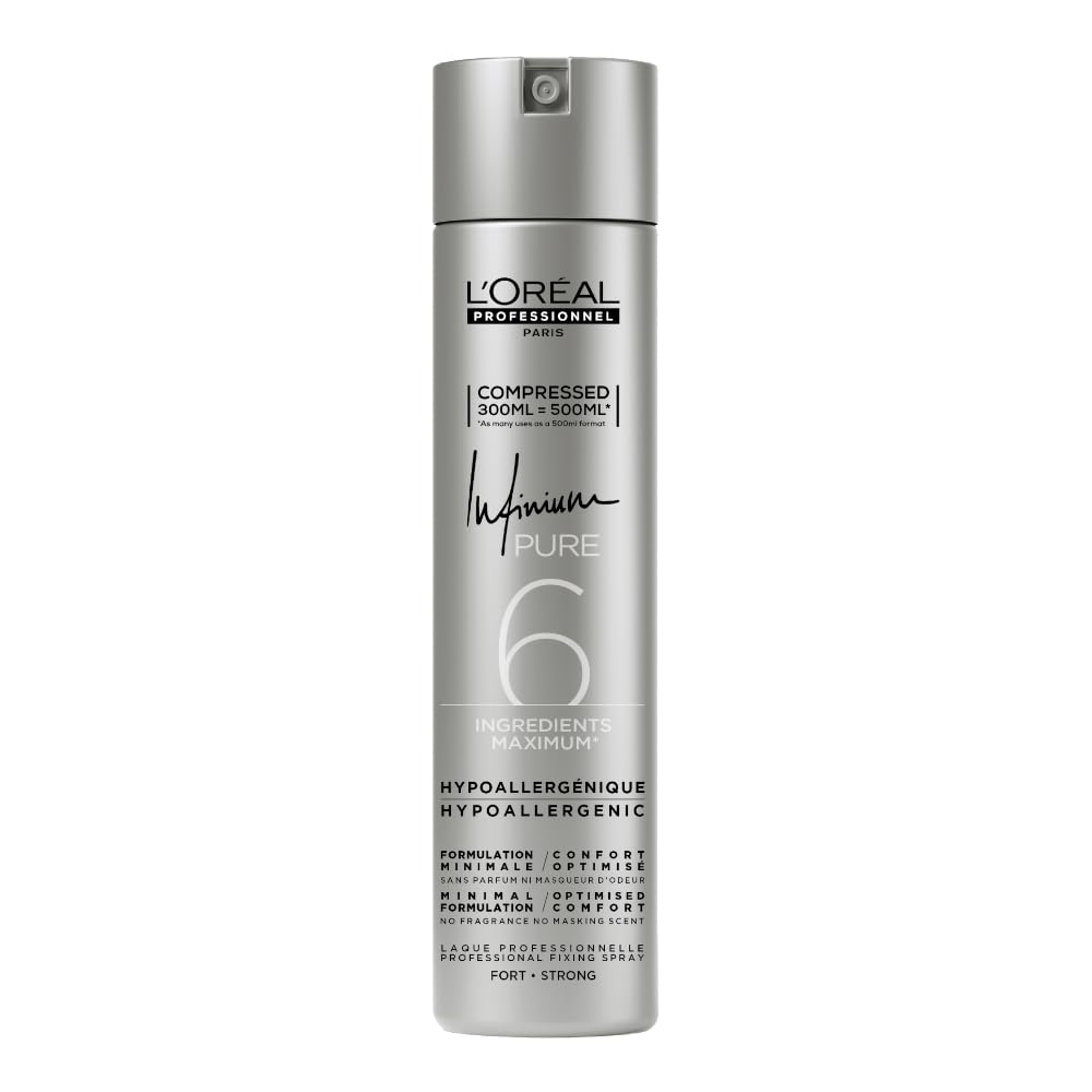 300 ml ultra-fine hold hair spray in aerosol can, clear glossy finish