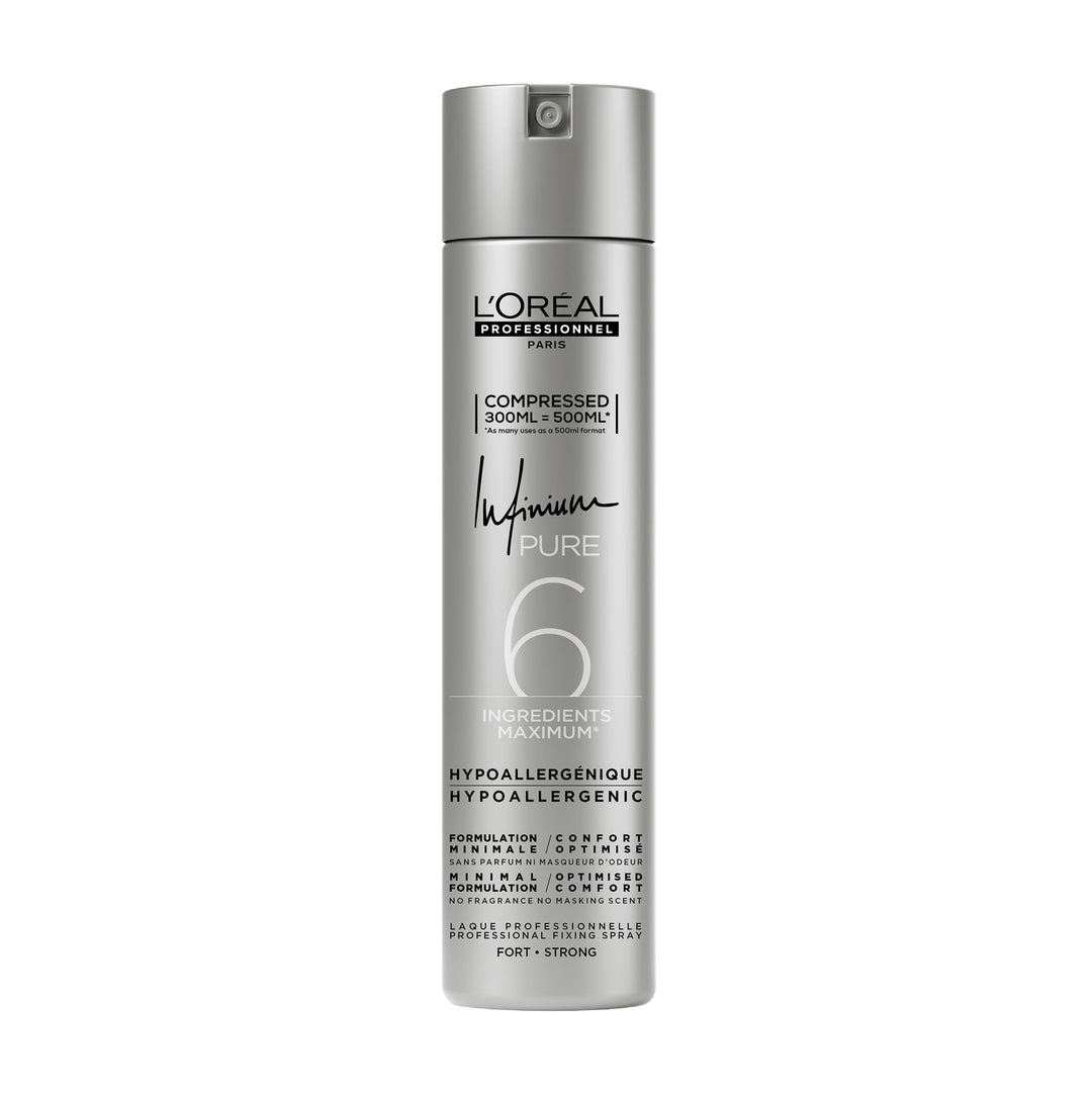 Matte can of extra-strong fragrance-free hair spray, 300 ml, Unisex