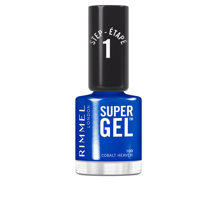 Small 12 ml cobalt blue gel-effect nail polish bottle with glossy finish