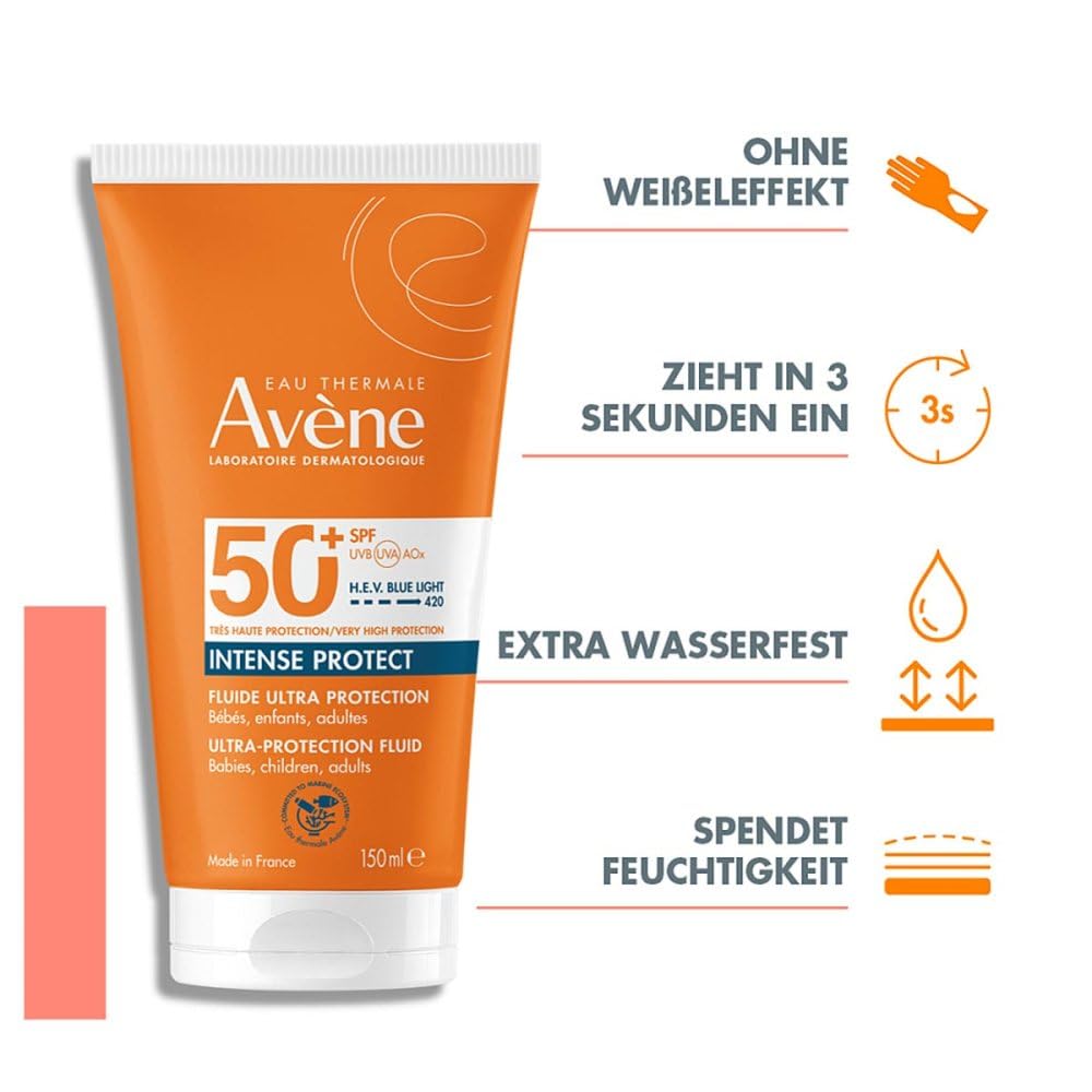 Tube of Avène Intense Protect SPF 50+ baby sunscreen, gentle high‑protection formula