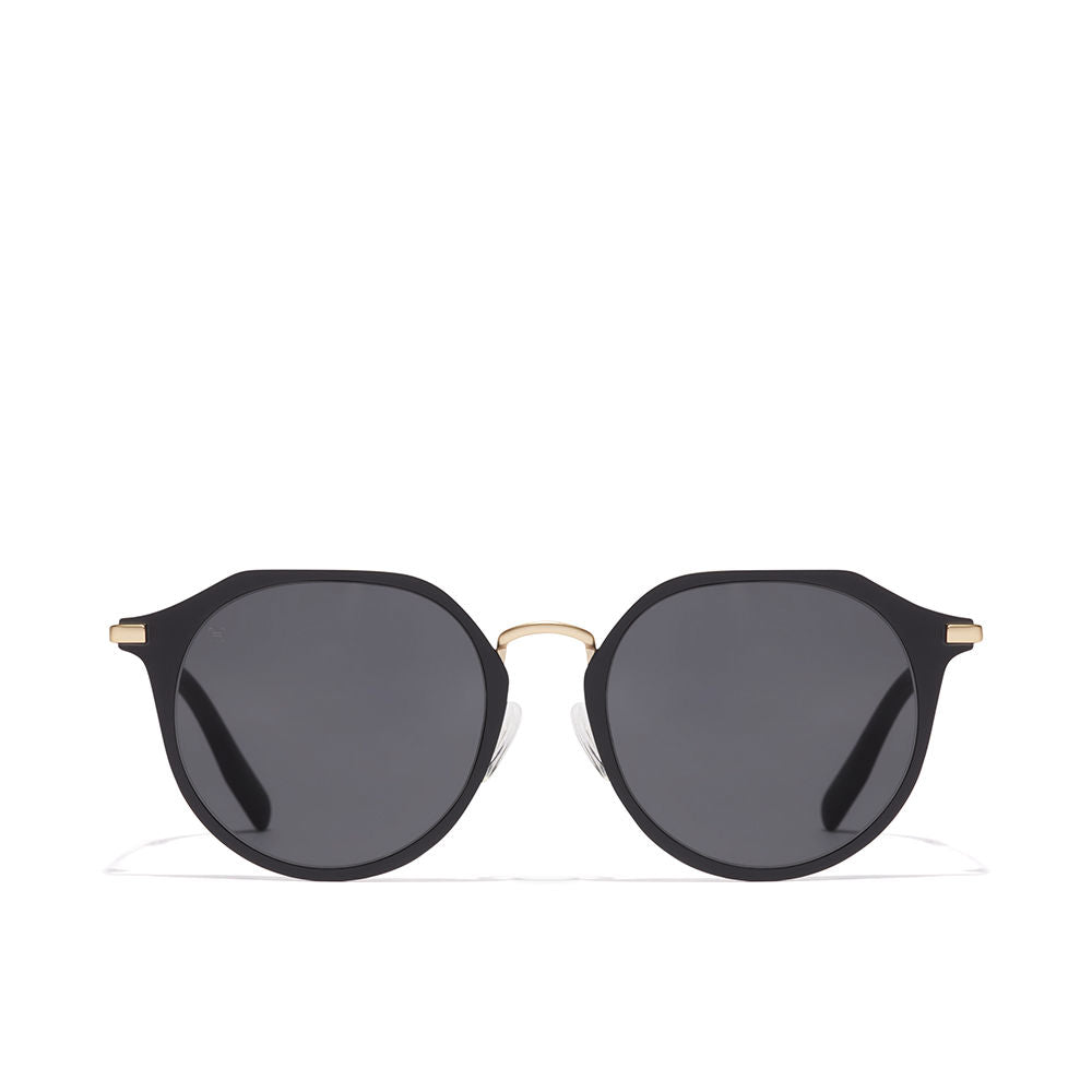 Black metal round sunglasses with slim frame, 53mm lenses