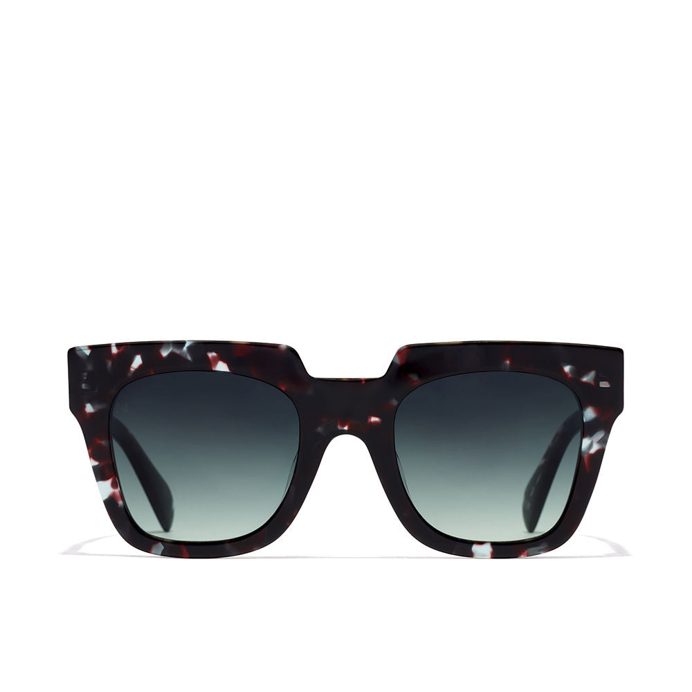 Green Havana shield-style acetate sunglasses, 56 mm lenses, Unisex