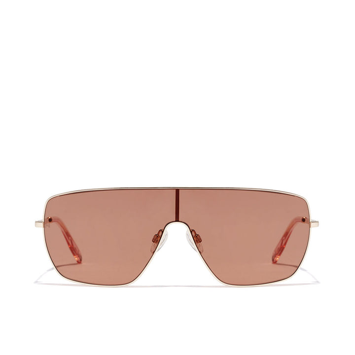 Unisex light-gold metal aviator sunglasses with rectangular 55 mm lenses