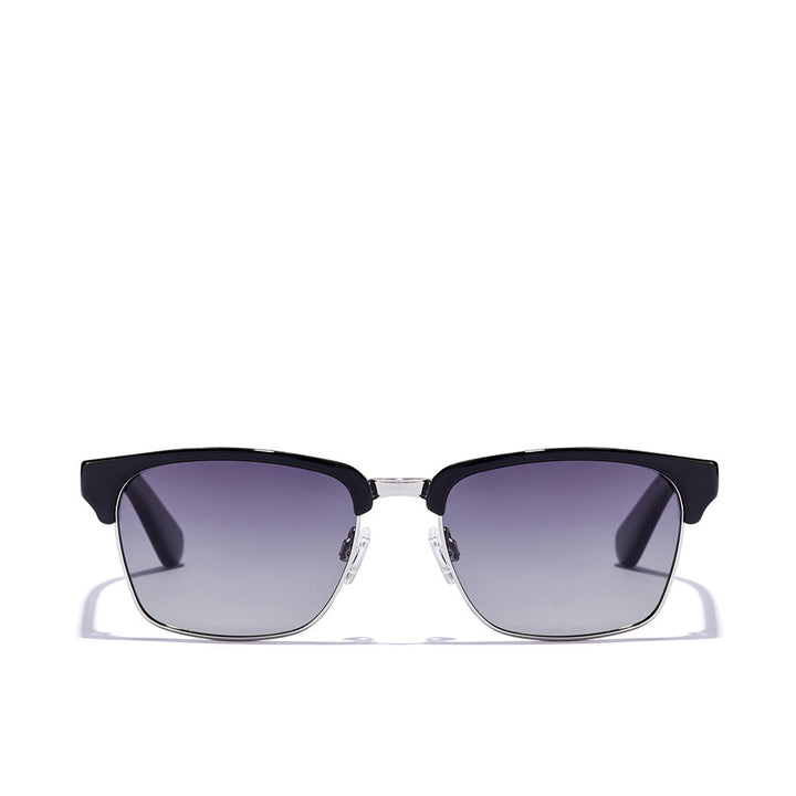 Black gradient rectangular acetate sunglasses, polarised lenses, Unisex