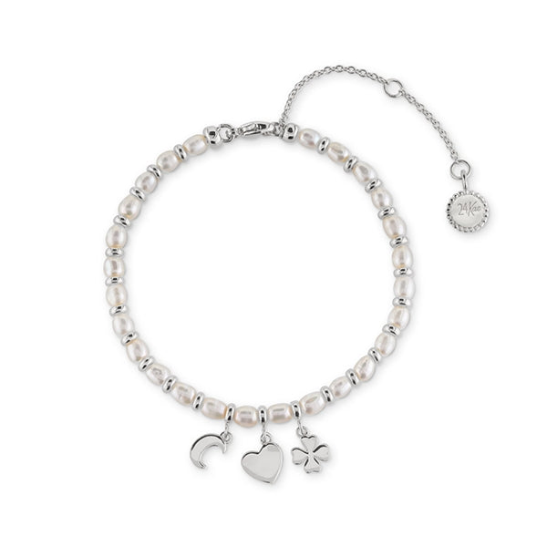 Timeless Pearl Charm Bracelet in Sterling Silver