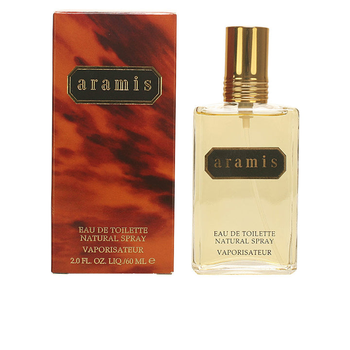 Classic Aramis Eau de Toilette bottle evoking leather and warm woods