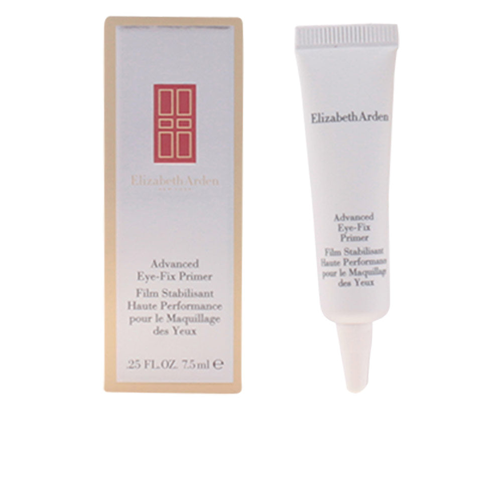 Elizabeth Arden Minimalist white and beige primer tube with pointed nozzle beside red rectangular box, brand .