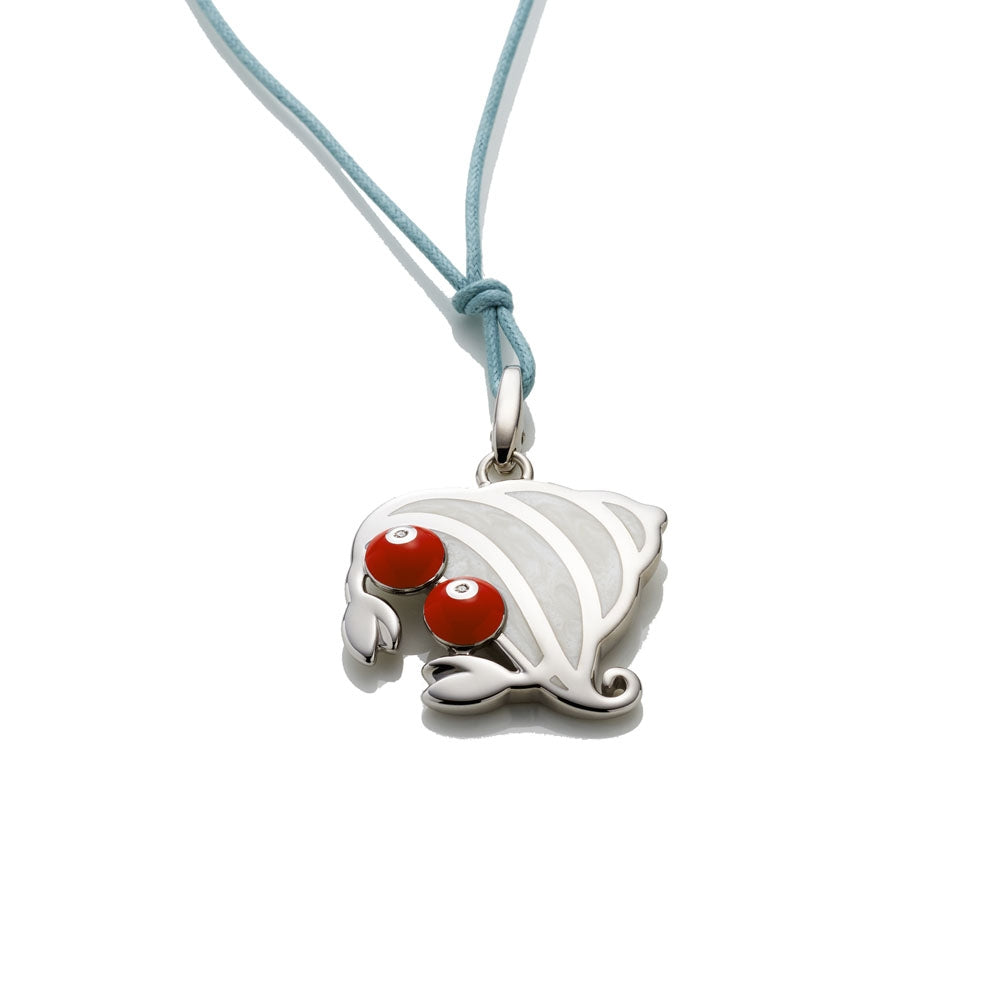 Artistic Pendant Necklace with Coral and Enamel Accents