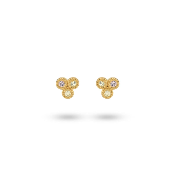 Radiant Duo-Tone Gemstone Studs