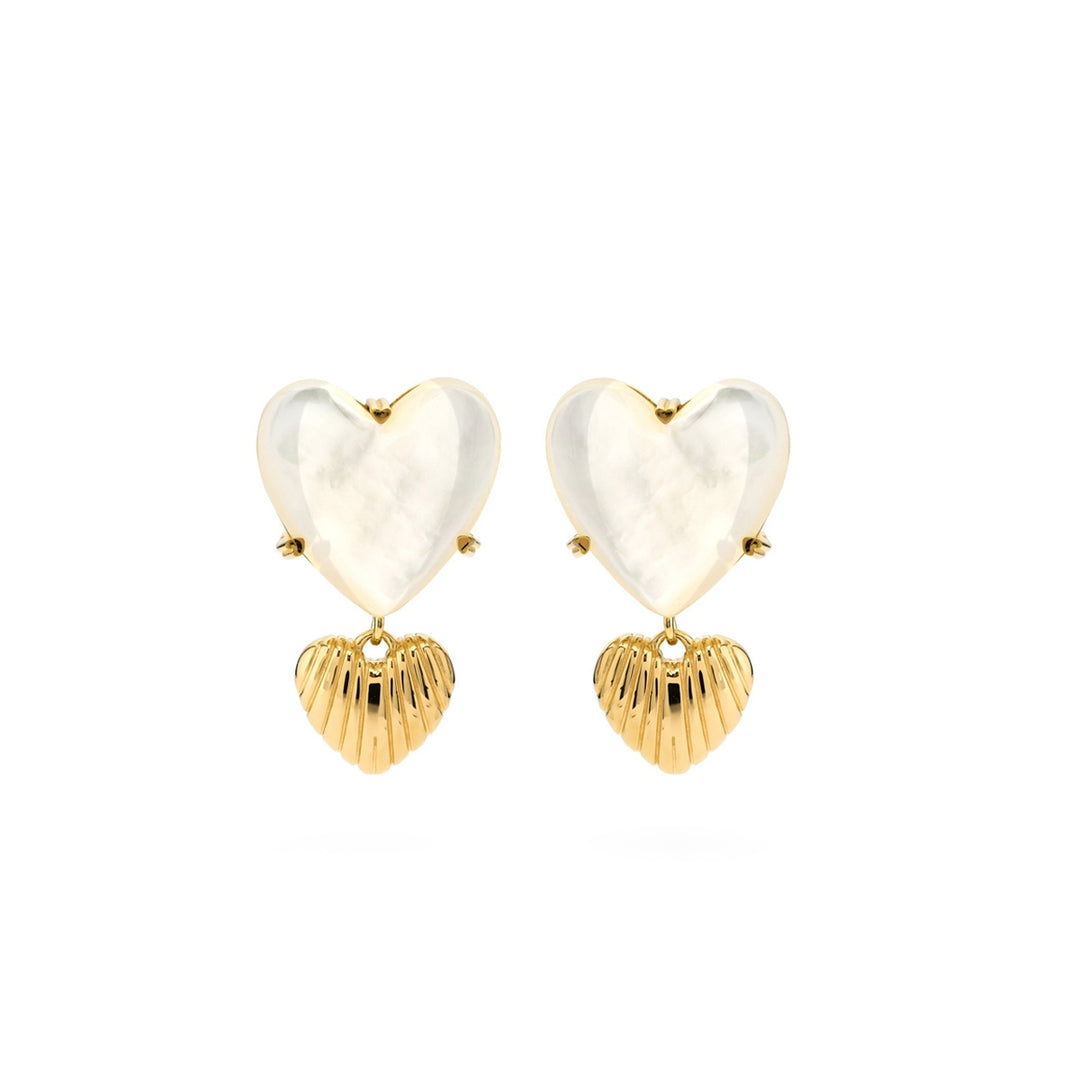 Radiant Heart-Shaped Mother of Pearl Drops