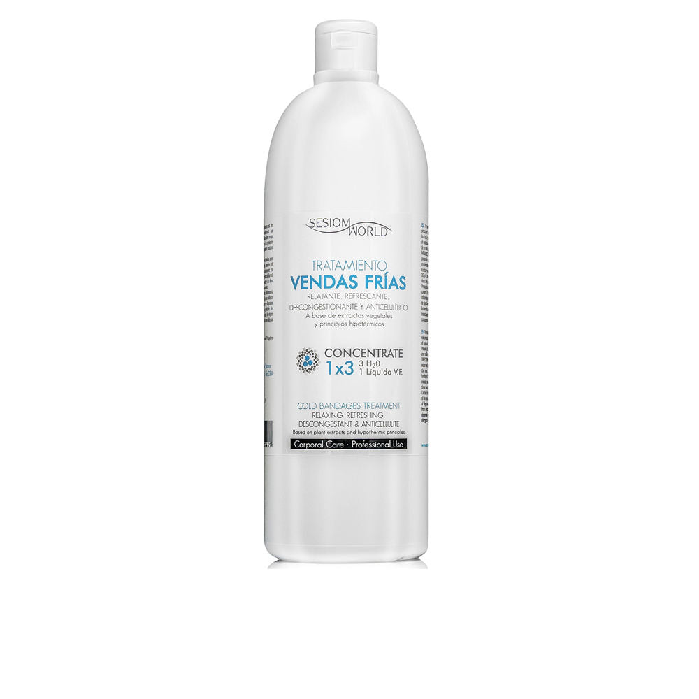 Sesiom World White cylindrical plastic bottle with flip-top cap, printed label in blue and black, small logo graphic — .