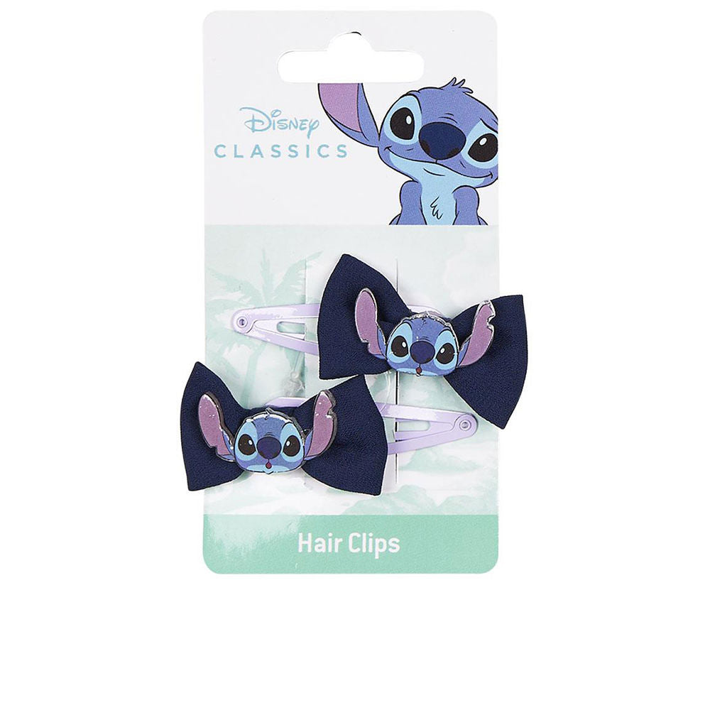 Two polyester hair clips with bows; one features a Minnie pin, set of two