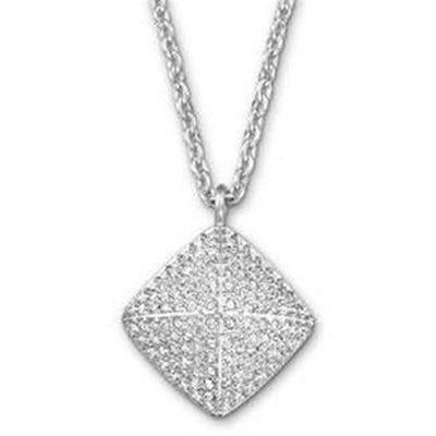 Radiant Silver Pendant with Crystal Embellishments