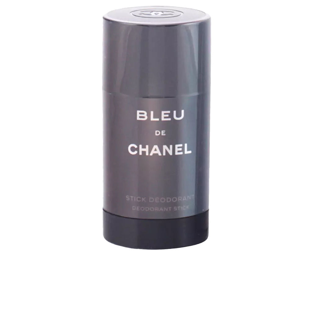 Chanel Bleu men's stick deodorant in sleek cylindrical packaging, navy and silver.