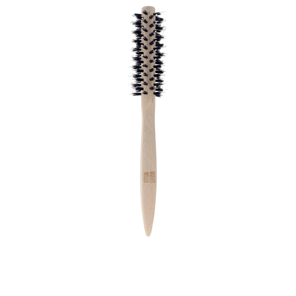 Small round hair brush with ergonomic handle and mixed bristles, Unisex