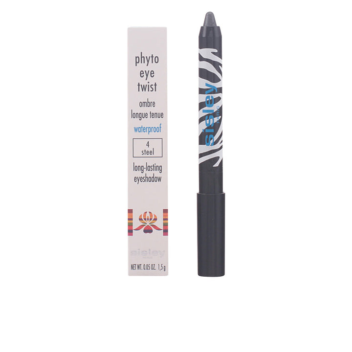 Unisex jumbo cream eyeshadow pencil in steel shade, twist‑up zebra print casing