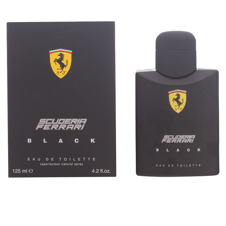 Matt black 125 ml bottle; citrus-spice fougère for Man, amber-cedar base