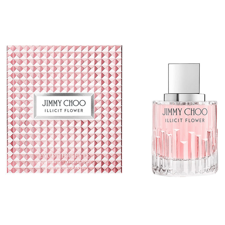 Clear glass perfume bottle with prism facets and silver cap, 60 ml, floral-woody scent