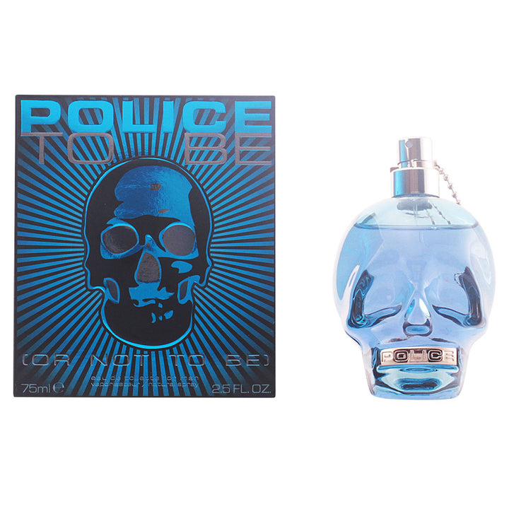 Blue clear glass skull-shaped 75 ml eau de toilette spray for Man