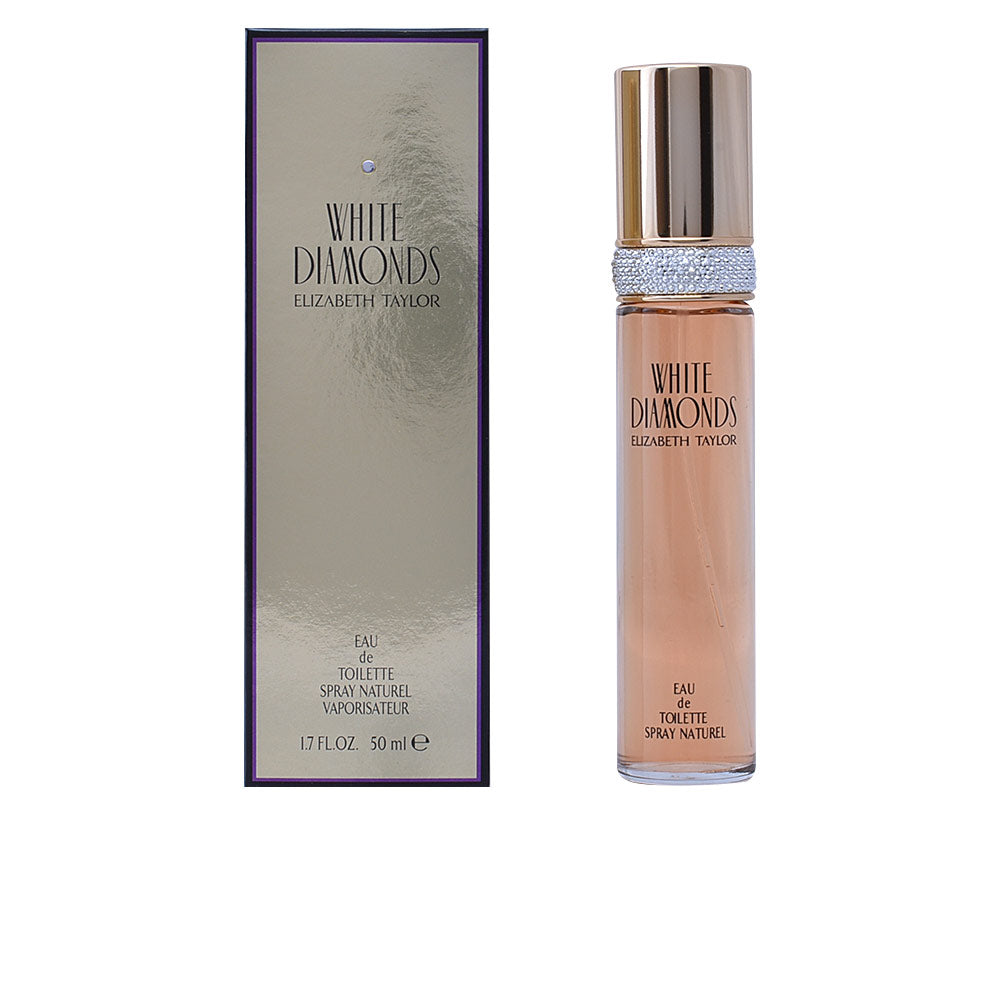 Crystal flacon eau de toilette with gold cap and rhinestone collar, 100 ml floral scent