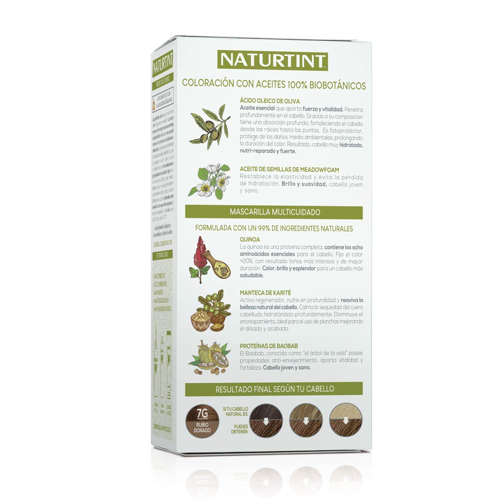 Tube and developer of 7G golden blonde gel hair colour with quinoa mask, 170 ml
