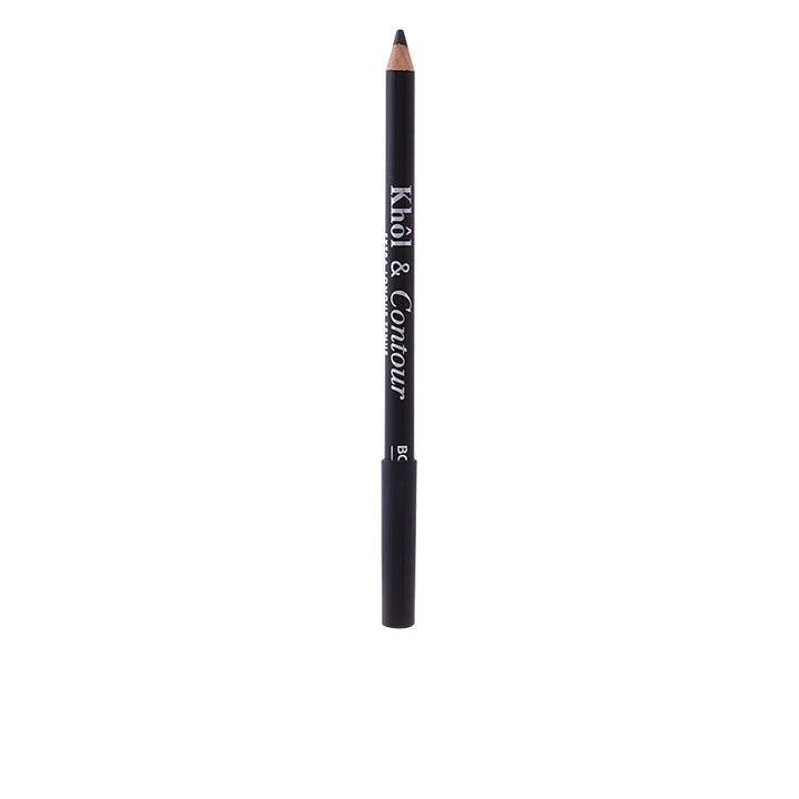 Bourjois Sleek black wooden eyeliner pencil with removable cap, printed text on barrel, precise pencil tip