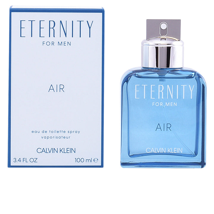Calvin Klein Air men’s eau de toilette bottle in cool bluish tint on neutral background
