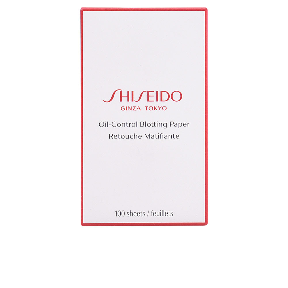 Pack of Shiseido oil-control blotting papers with dual-texture sheets