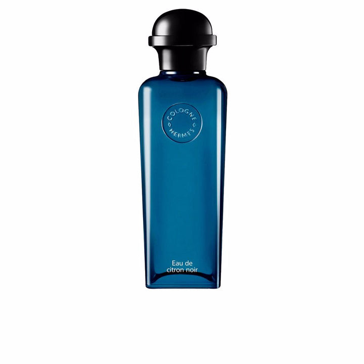 Deep-blue lantern-shaped Hermès bottle of Eau de Citron Noir with orange box