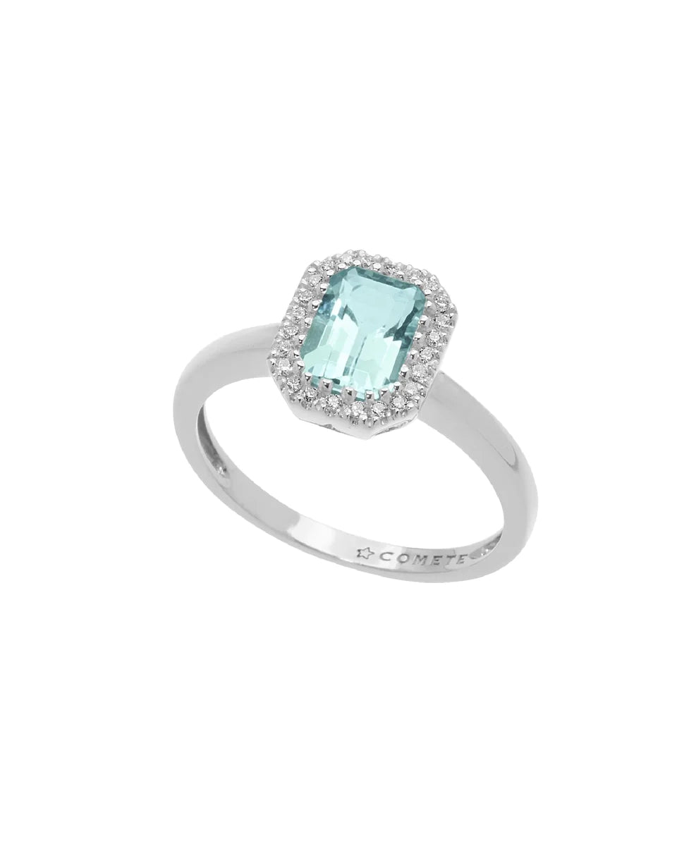 Comete Light Blue Gemstone Silver Ring
