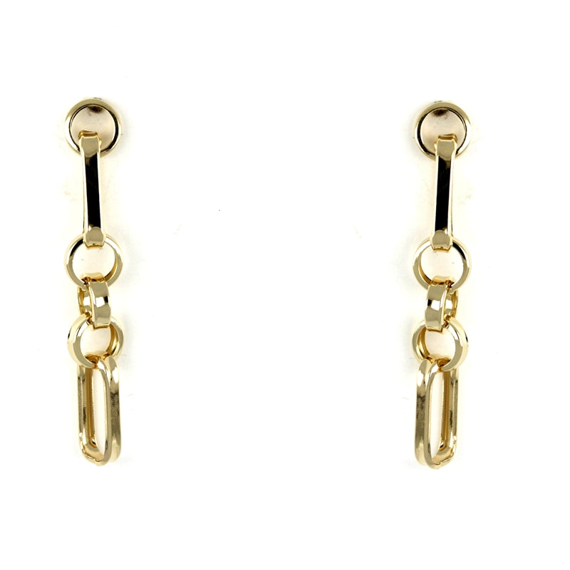 Sleek Gold-Tone Drop Earrings with Modern Minimalist Flair