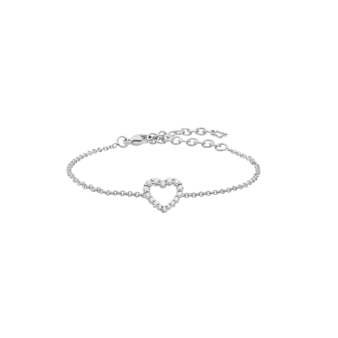 Sleek Silver Bracelet with Crystal Accents