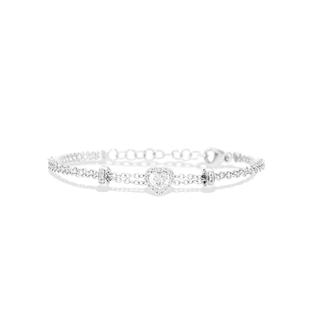 Radiant Heart Diamond Bracelet in White Gold