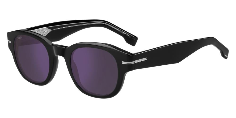 Timeless Black Frame with Dark Purple Lens Elegance