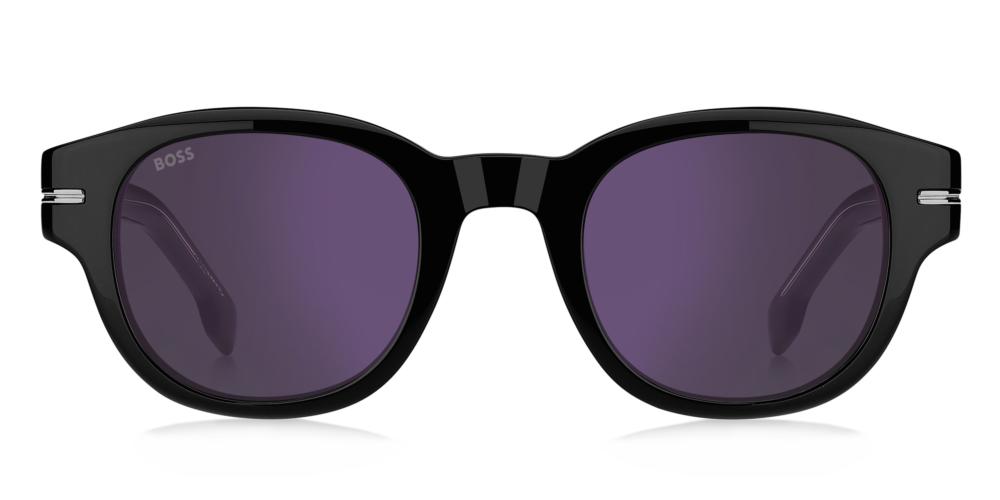 Timeless Black Frame with Dark Purple Lens Elegance