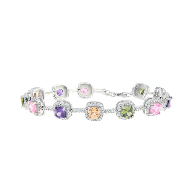 Radiant Spectrum Gemstone Tennis Bracelet