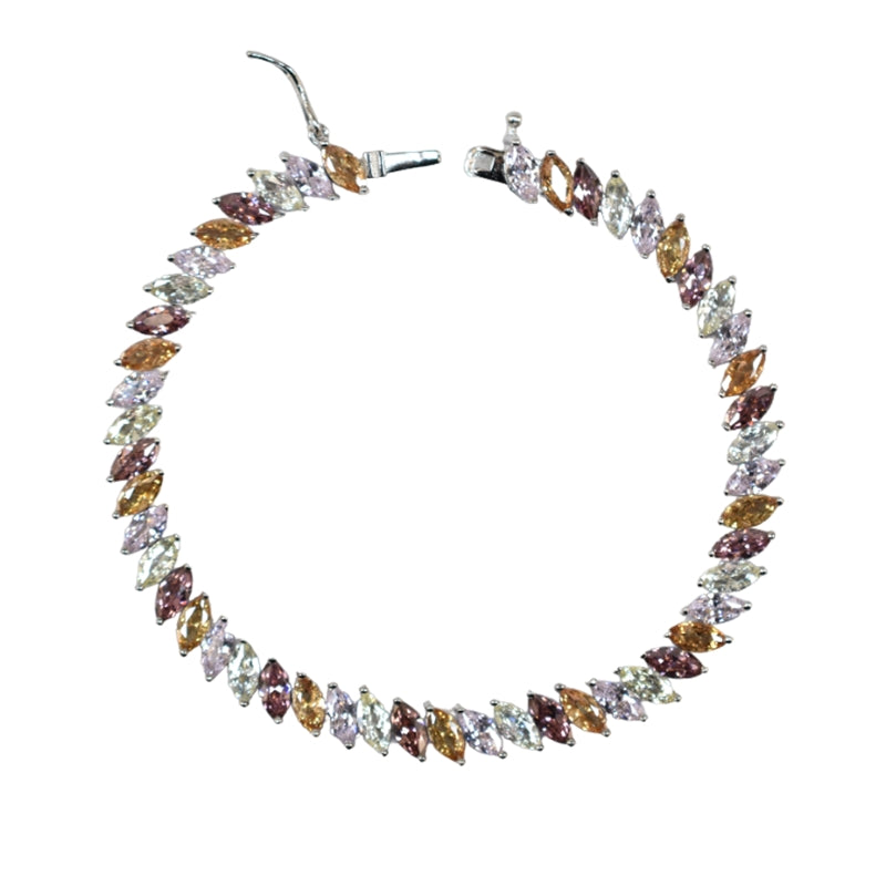 Radiant Multicolor Gemstone Tennis Bracelet