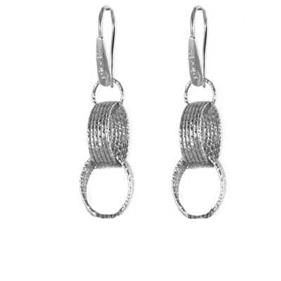 Textured Silver Drop Earrings with Modern Minimalist Flair