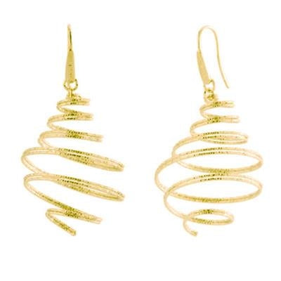 Spiral Elegance Drop Earrings in Radiant Gold
