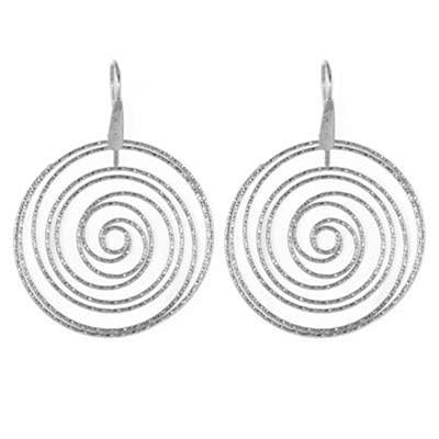 Sleek Modern Drop Earrings with Shiny Silver Finish